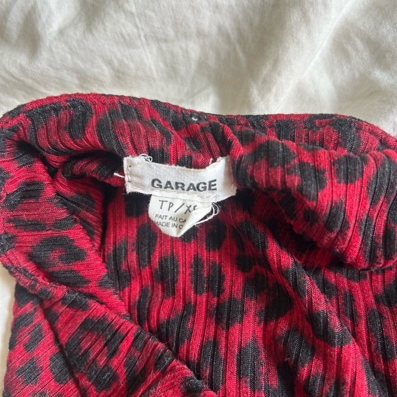 Garage Y2K Retro Leopard Print Red Cami Top - Picture 4 of 4
